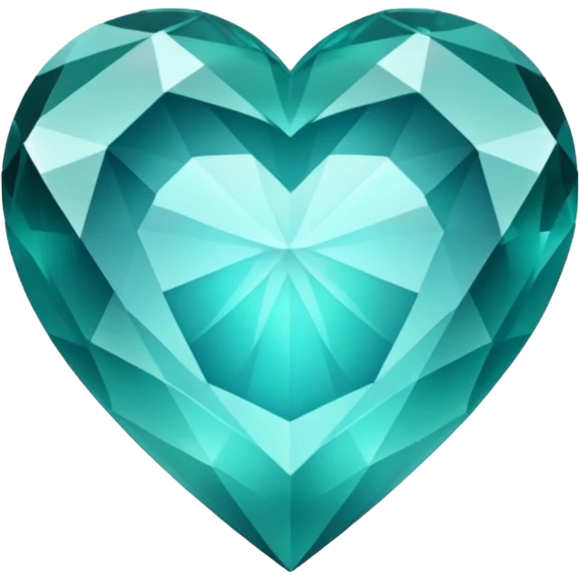 teal heart with a crystal effect emoji