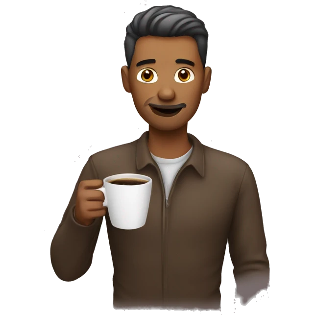 Man drinks coffee emoji