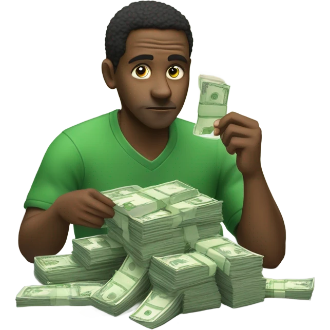 black guy counting money emoji