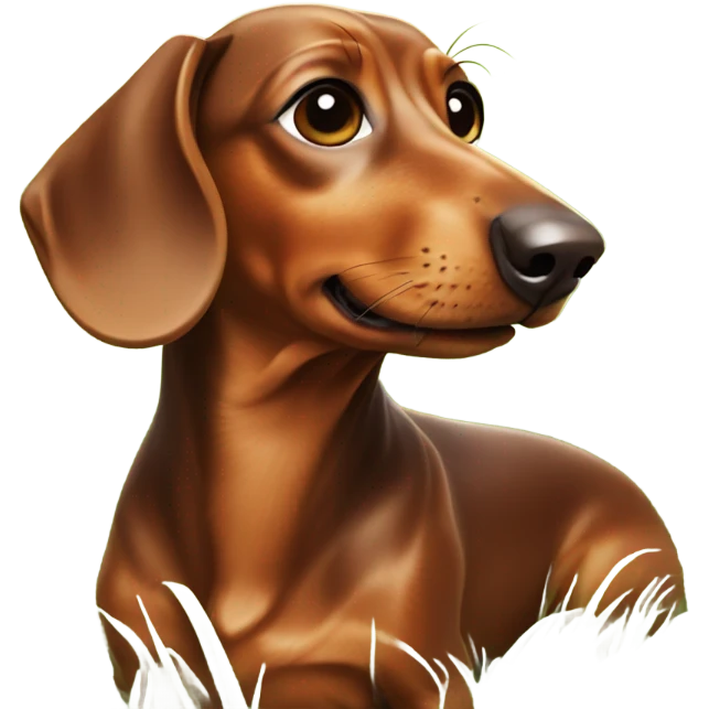 Brown dachs in a sunny field emoji