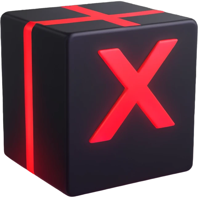 A black box glowing a Red X emoji