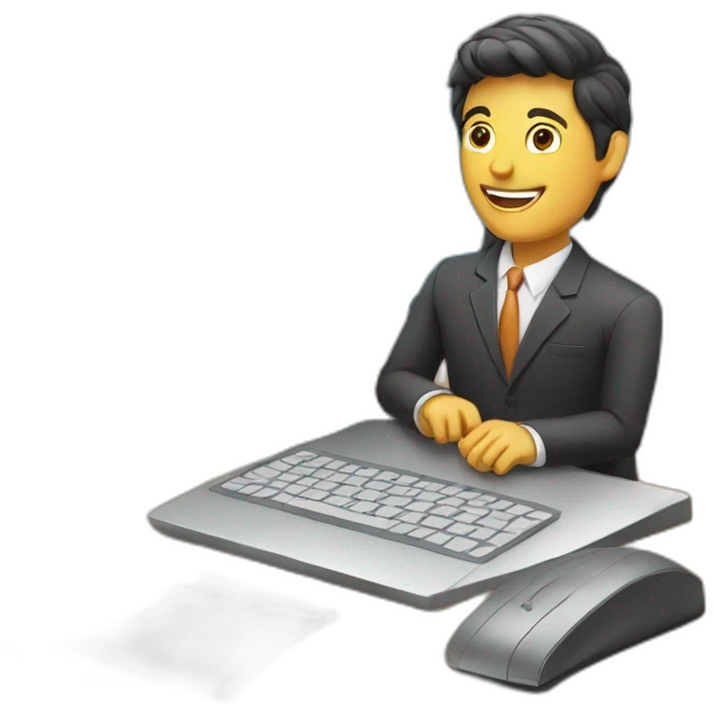 sales agent using computer emoji