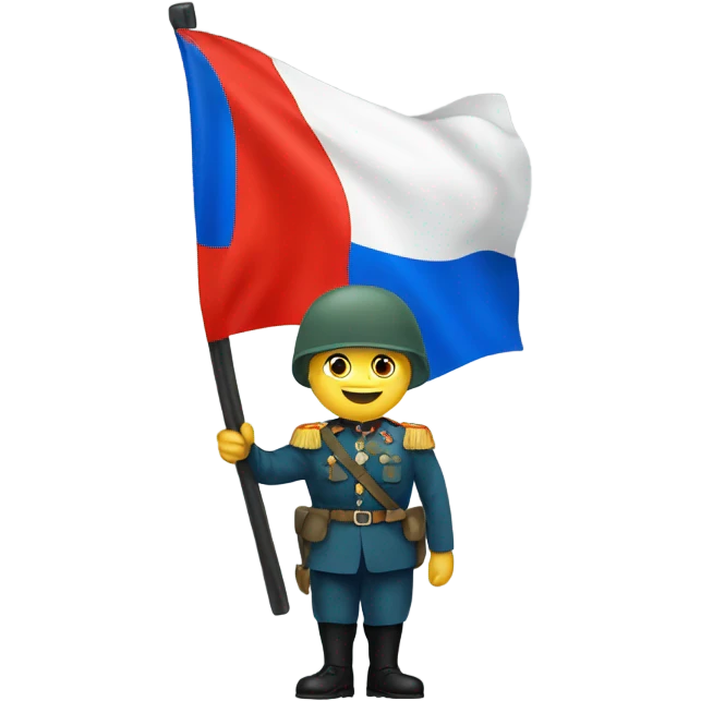 russian soldier with flag emoji