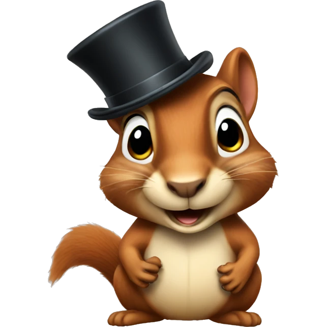 Squirrel with top hat  emoji