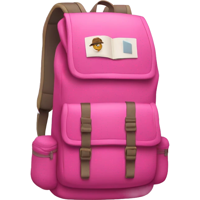 pink hiking book bag emoji
