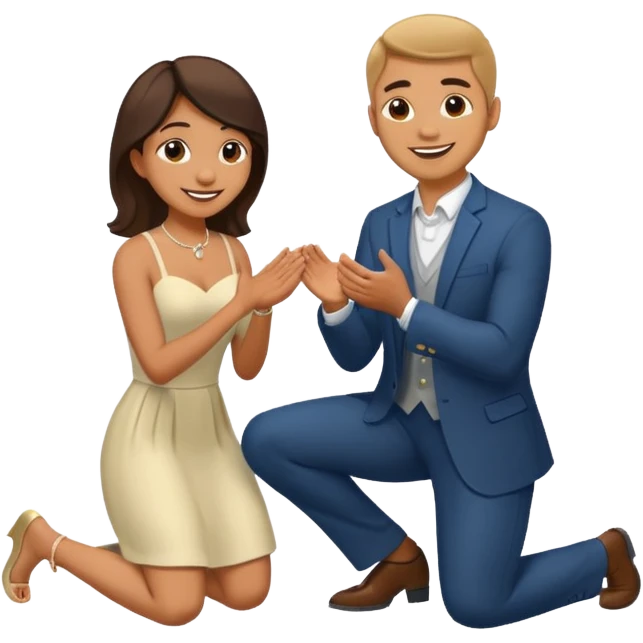 man kneeling and asking for marriage emoji