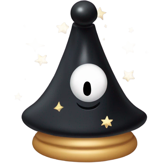 an awesome black chess pawn with a wizard hat emoji