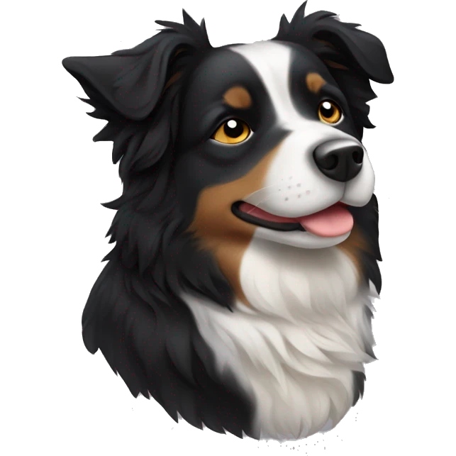 Small black australian shepherd dog sleeping  emoji