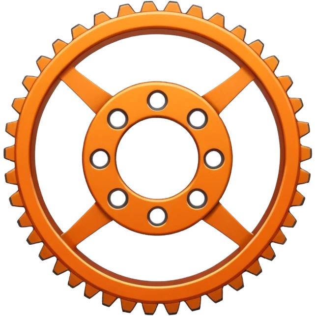 Orange gear stretched out in width emoji