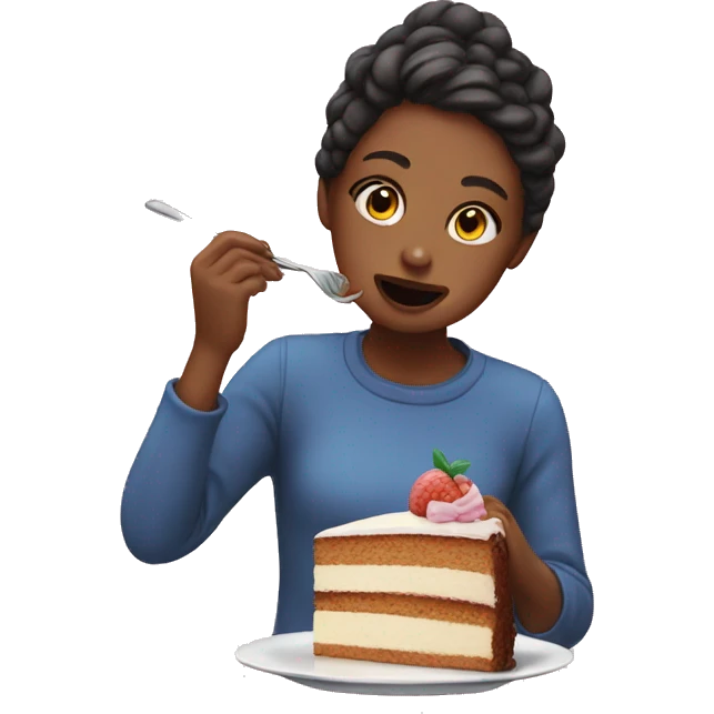 girl eats a cake  emoji