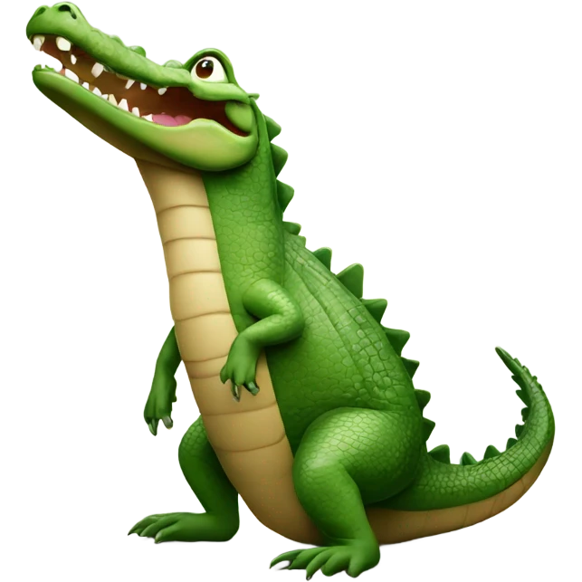 A crocodile standing on its back legs emoji