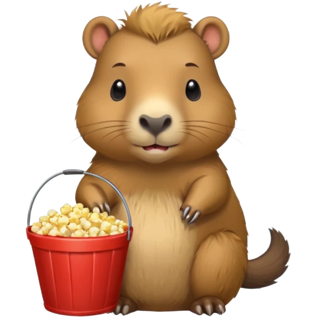cabyparra with bucket of popcorn emoji