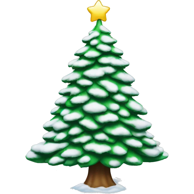 christmas tree with snow emoji