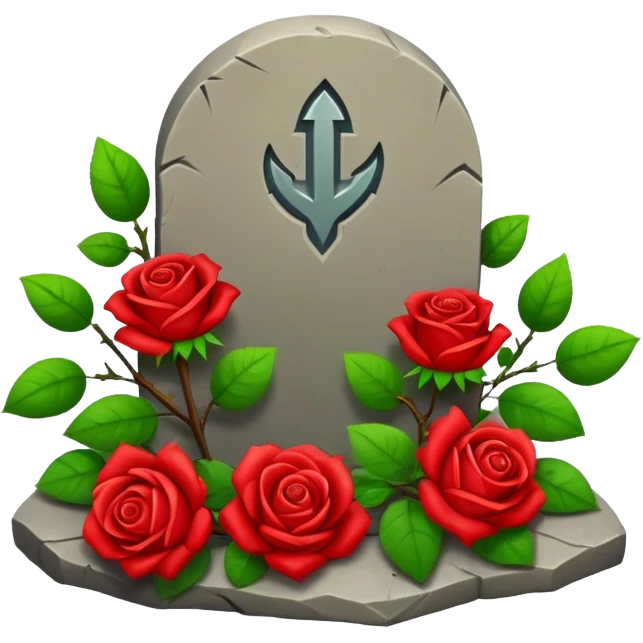 Red grave with roses emoji