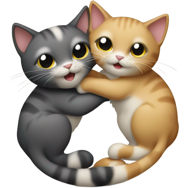 Two cats hugging  emoji