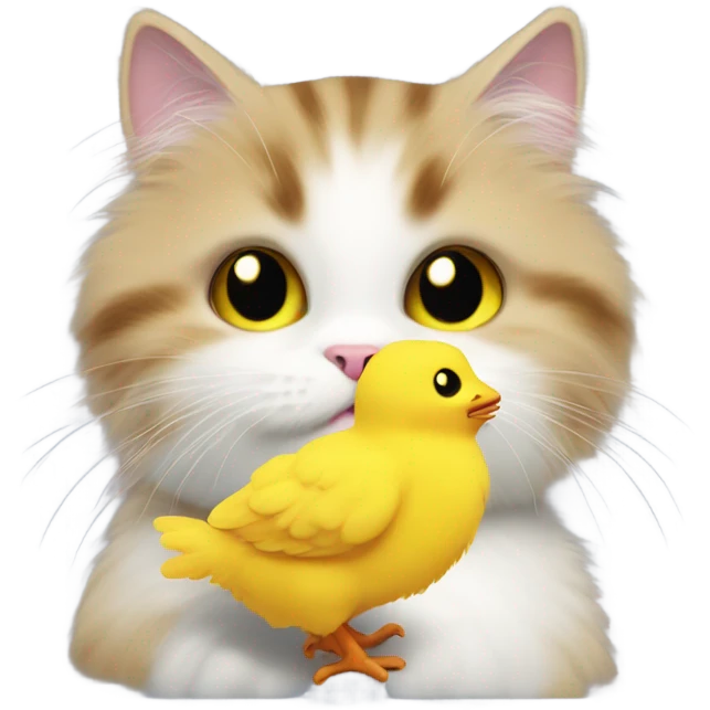 Cat with a chick  emoji