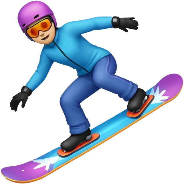 snow board,colorful, negative: character. emoji