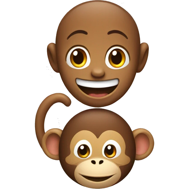 Smiling emoji with monkey emoji