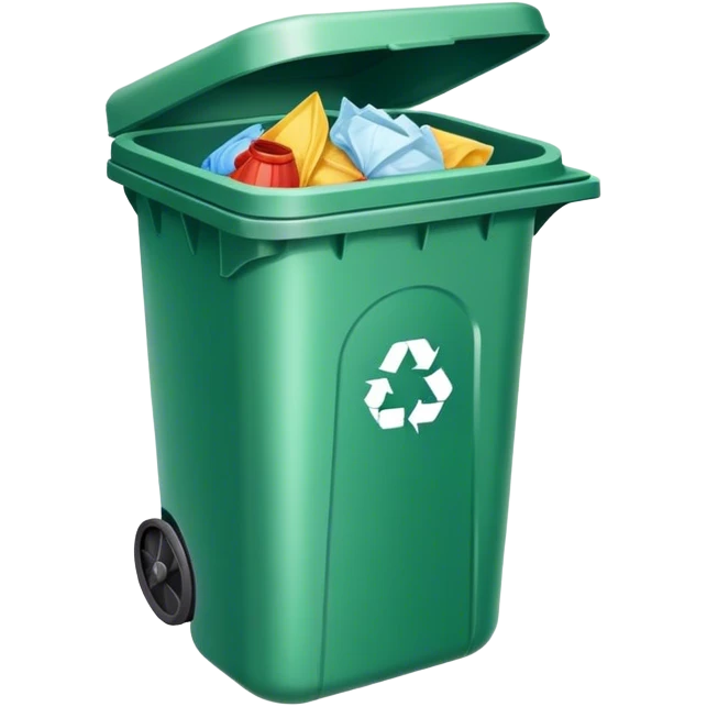 Plastic garbage can emoji