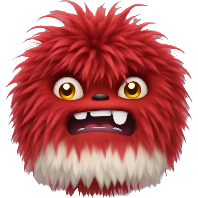 fluffy red monster emoji
