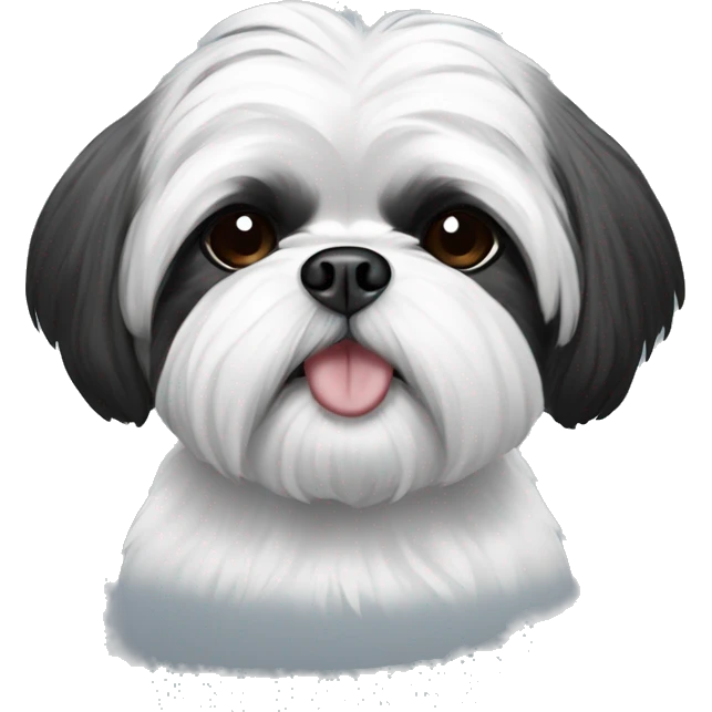 Black and white shihtzu in a tshirt emoji