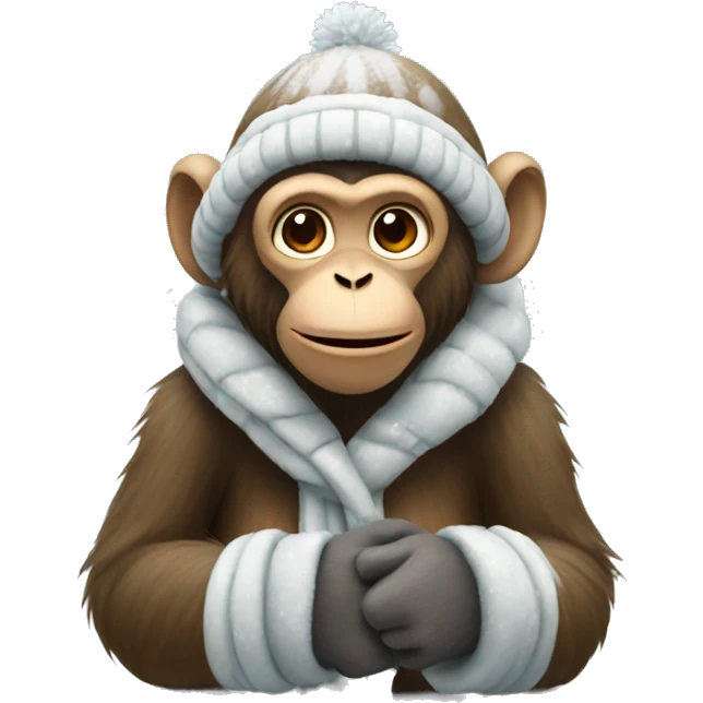 Monkey in winter emoji