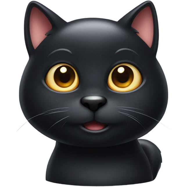 Fat black cat emoji