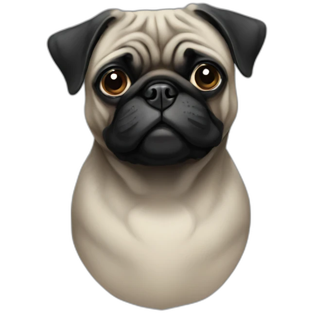 Black pug emoji