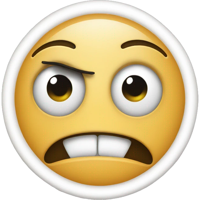 Circle face with one eye twitching  emoji