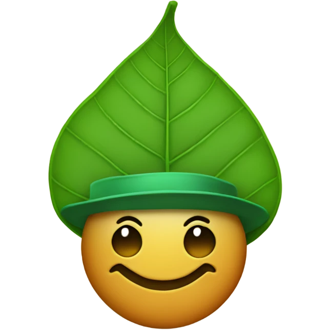 Leaf with a hat emoji