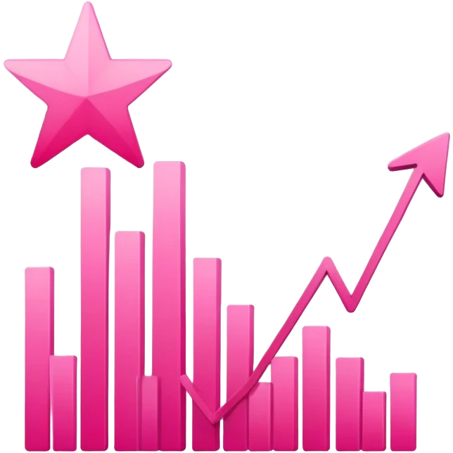 pink chart with upward trend iOS style emoji