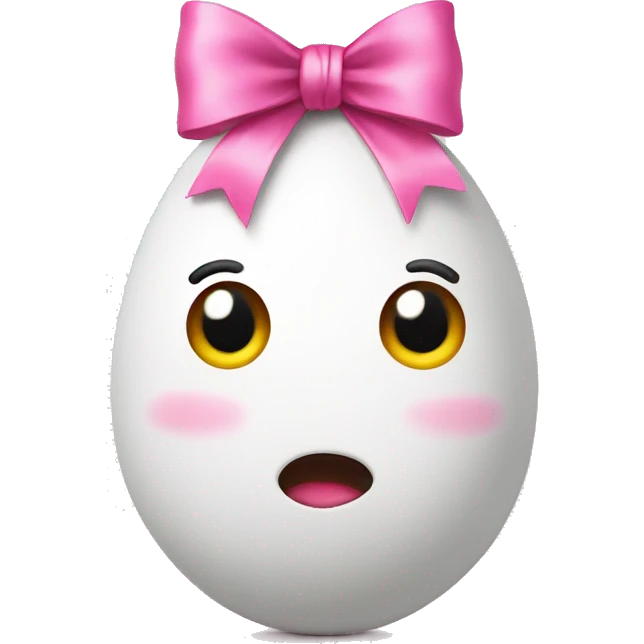 Egg with pink bow emoji