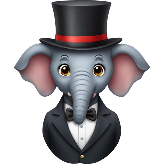 Elephant with a wig and a top hat and a spiderman costume emoji