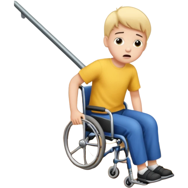 a disabled kid falling down the stairs emoji