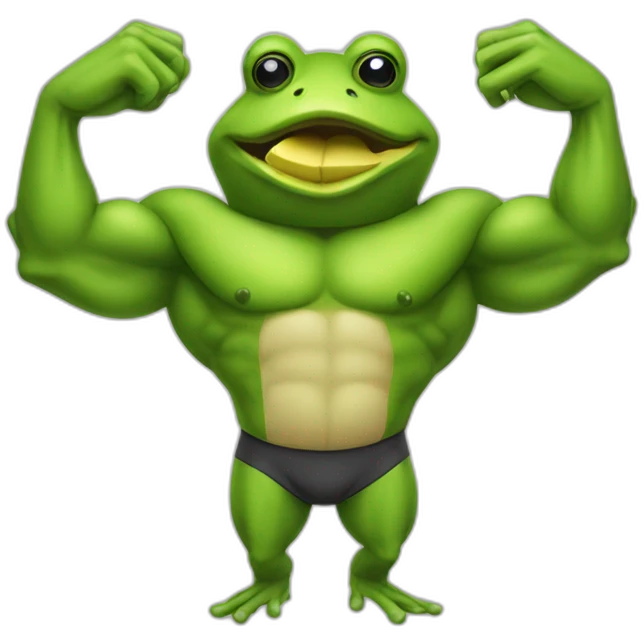 body builder frog man emoji