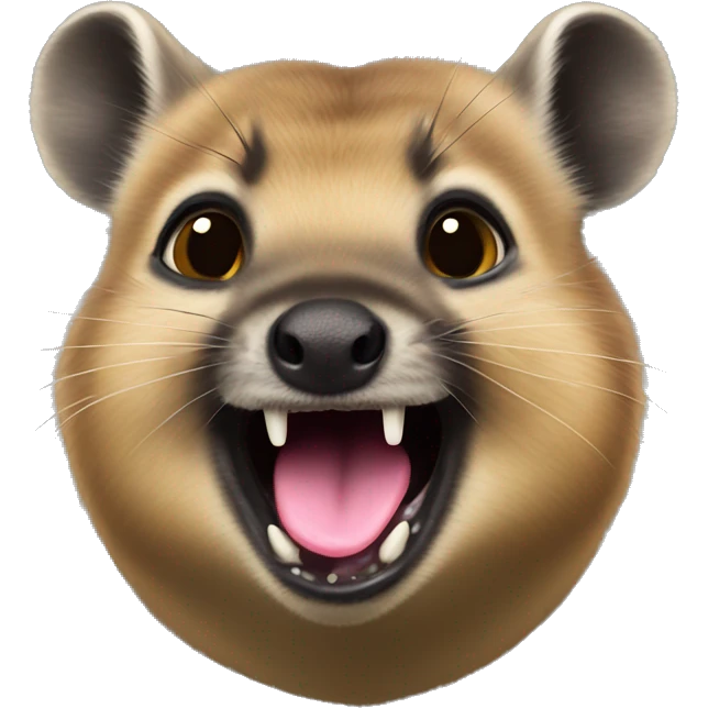 Hyrax sticking tongue out  emoji