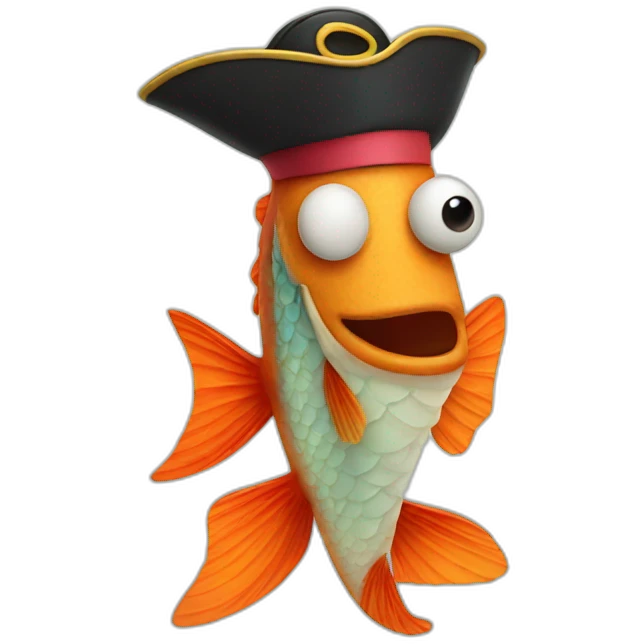 Fishstick with pirate hat emoji