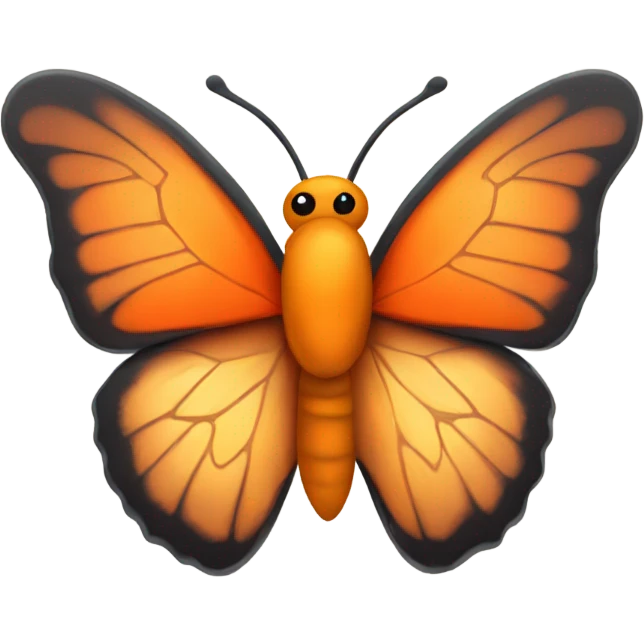 Butterfly with wings with many shades of orange color emoji