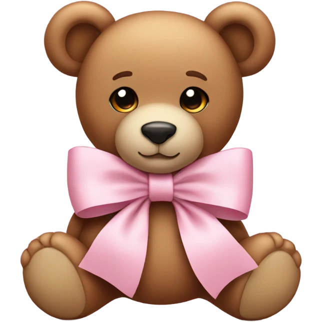 Teddy bear with light pink bow  emoji