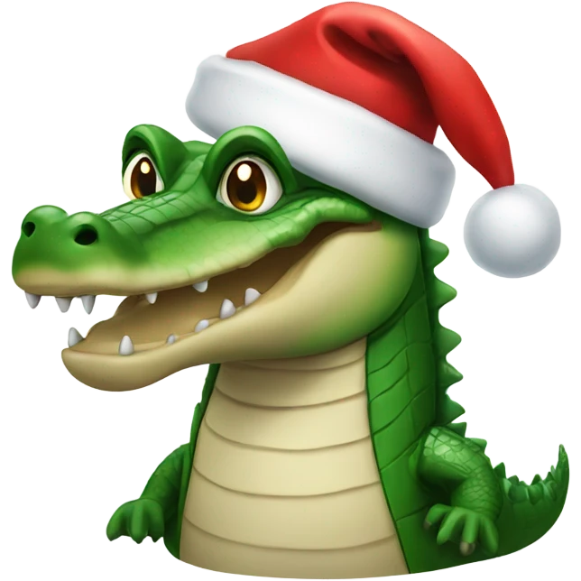 Alligator with Santa hat emoji
