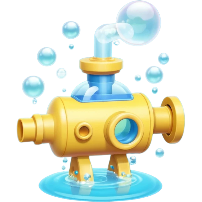 süngerbubble machine object icon, small bubble blower device, bubbles floating out, colorful toy-like design, 3D cartoon, mobile game icon style, centered, clean background, no text, no watermark
 emoji
