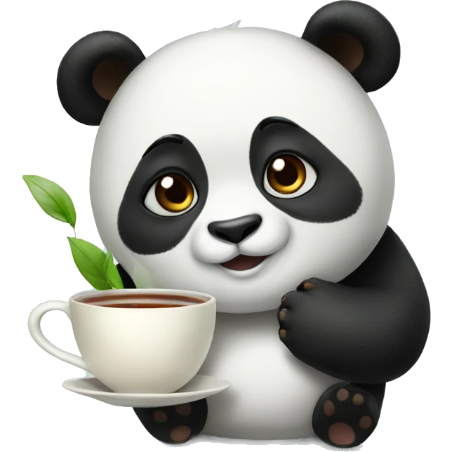 panda with a tea emoji
