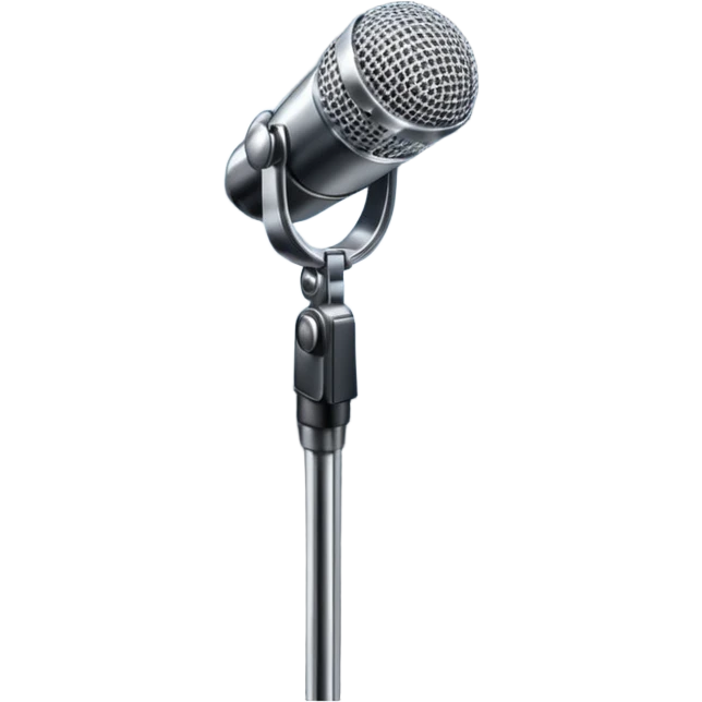 stage spotlight shining on a microphone emoji