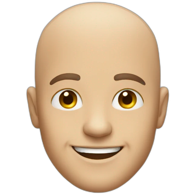 A bald guy smiling emoji