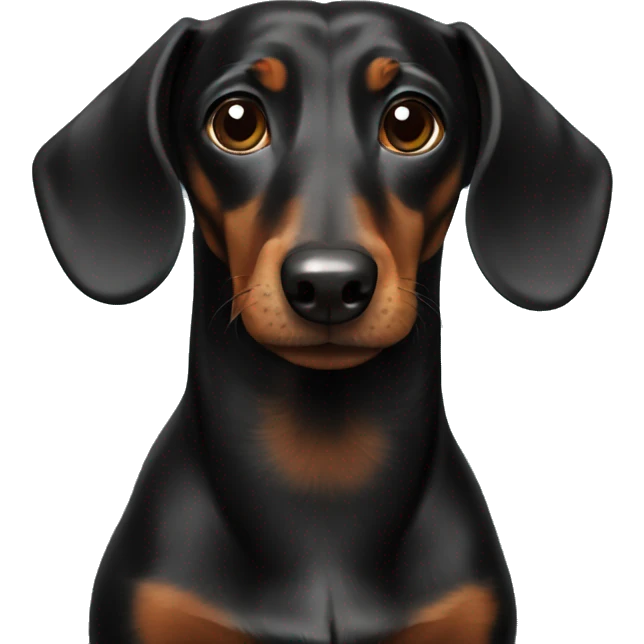 Solid black dachshund  emoji