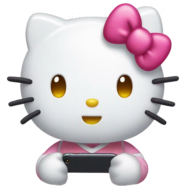 Hello kitty with an iphone emoji
