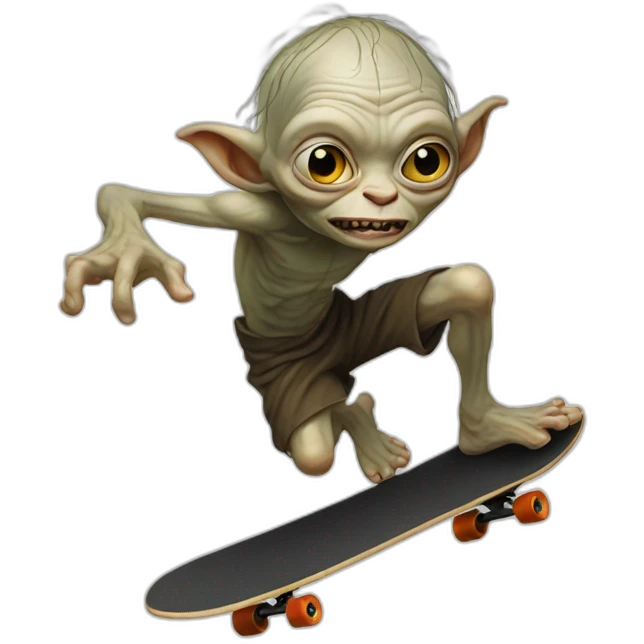 Gollum on a skateboard emoji