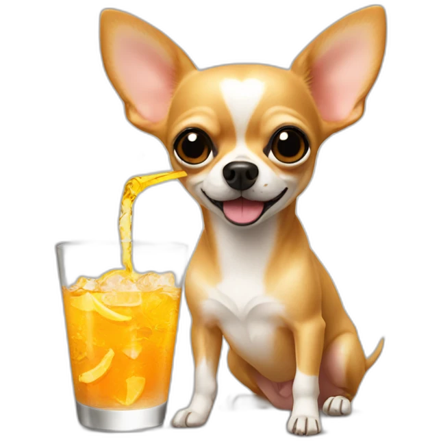 chihuahua drinks spritz emoji