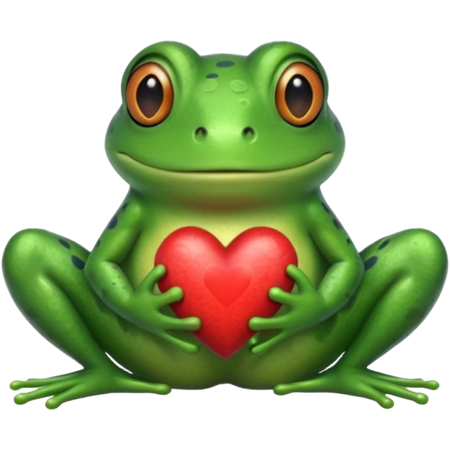 Frog mixed with a heart.  emoji
