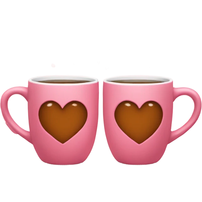 two heart shaped mugs emoji